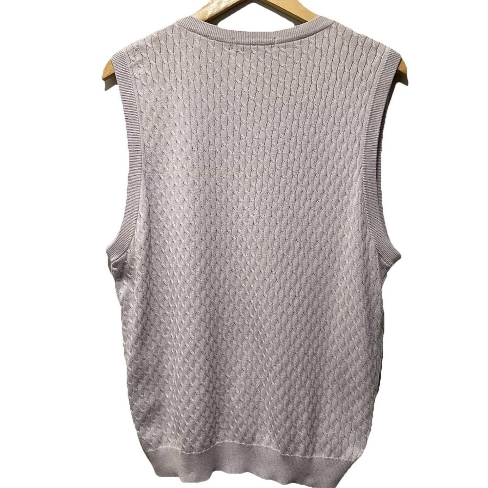 Masters Augusta National Men’s XL Purple Cable Knit Golf Sweater Vest V-Neck - Picture 4 of 7
